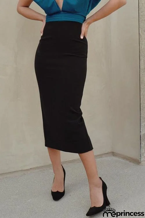 Elastic Skinny Pencil Skirt