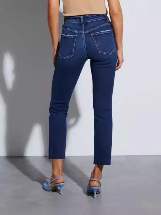 Woherb Direct Selling High Waist Slim Elastic Fashion Retro Women's Jeans Hot Style-Outfit Ideas