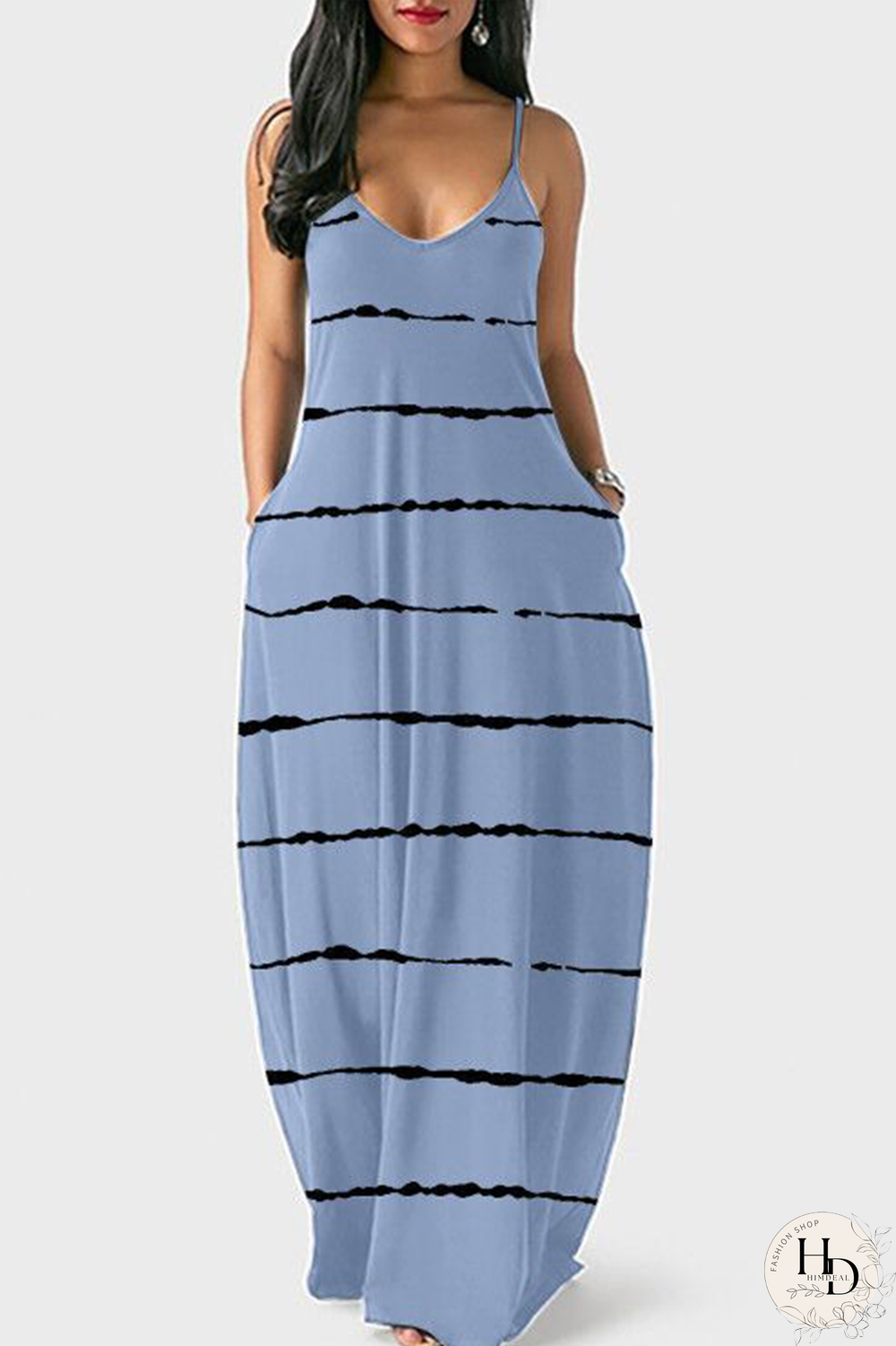 Red Casual Print Split Joint Spaghetti Strap Printed Dress Plus Size Dresses