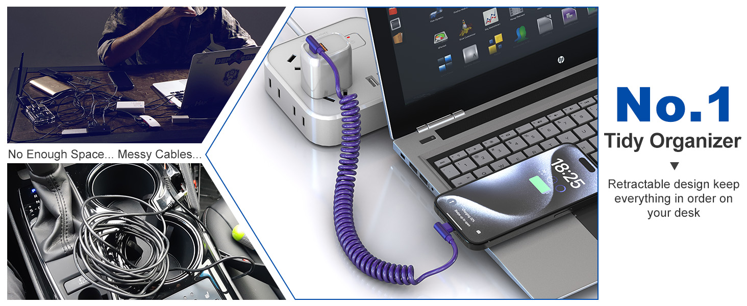 coiled lightning cable