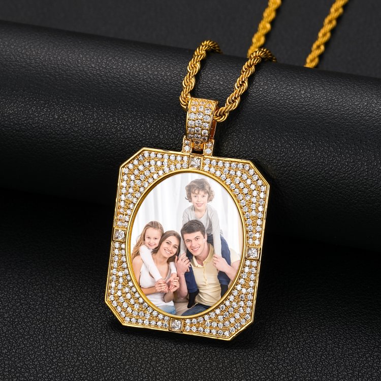 Custom Photo Square Pendant Hip Hop Personalized Necklaces Jewelry