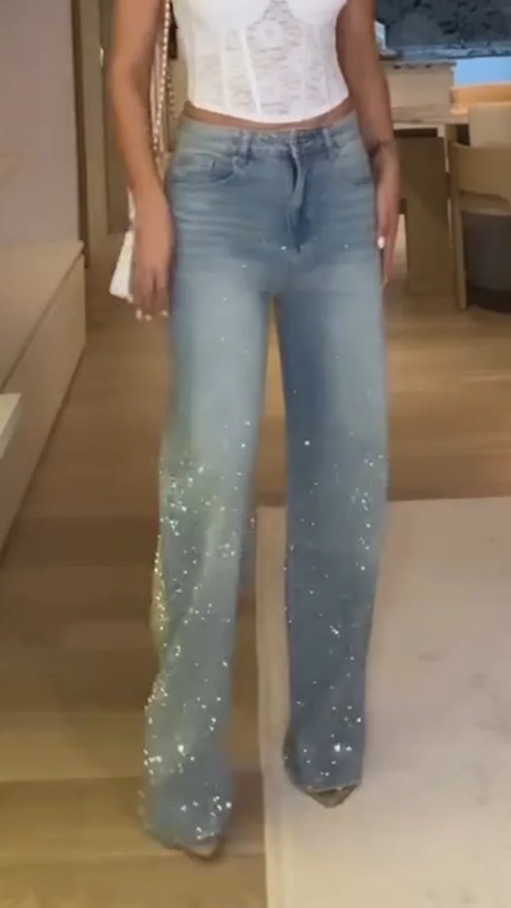 Women's Sequined Casual Jeans
