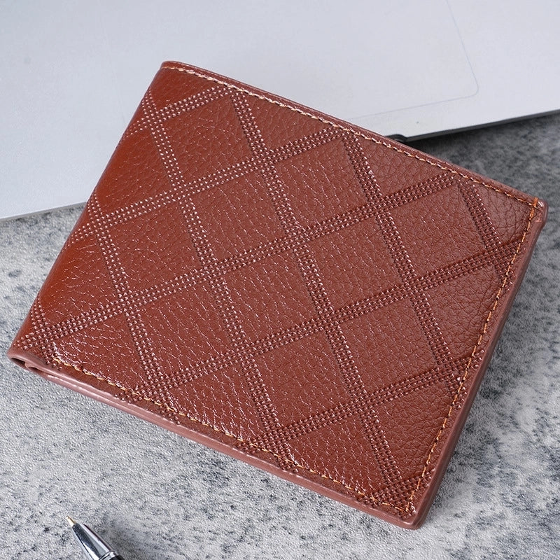Men’s Solid Color Pu Leather Open Small Wallets