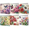 6Pcs DIY Diamond Painting Greeting Card Set with Envelopes Crystal Painting Art Greeting Cards for Beginner Adult Holiday Gifts