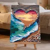 Framed Love Beach-Paint By Numbers Acrylic Painting 30*40Cm With Color Box 5Ml（18Colors）