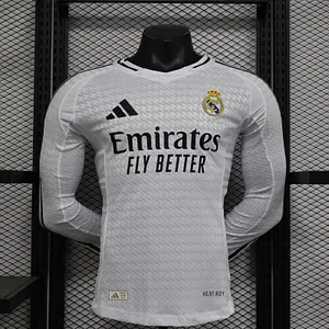 2024/2025 Player Version Long Sleeve Real Madrid Home Football Shirt 1:1 Thai Quality