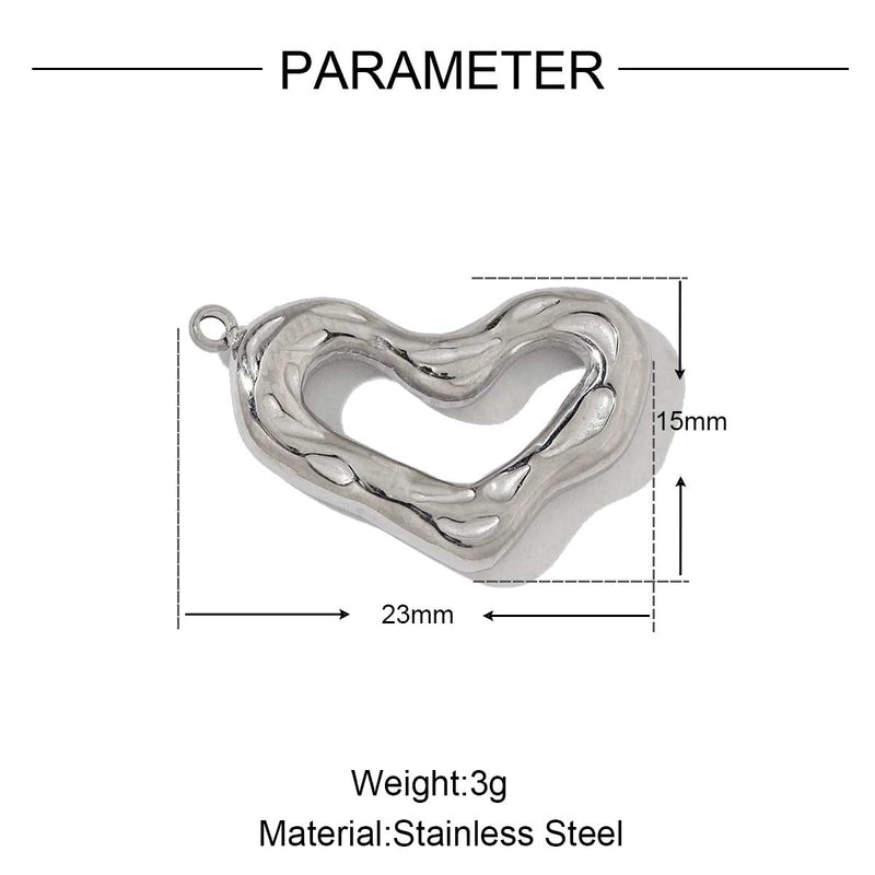 3 PCS/Package 13 * 12mm 13 * 14mm 16 * 18 Mm 201 Stainless Steel 18K Gold Plated Clouds Round Heart Shape Polished Pendant