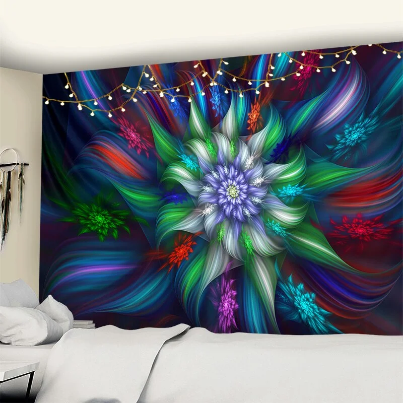 Indian Wall Hanging Tissu Boheme Mandala Tapestry 3D Jade Home Decor Living Room Background Wall Carpet Cloth Hippie Blanket