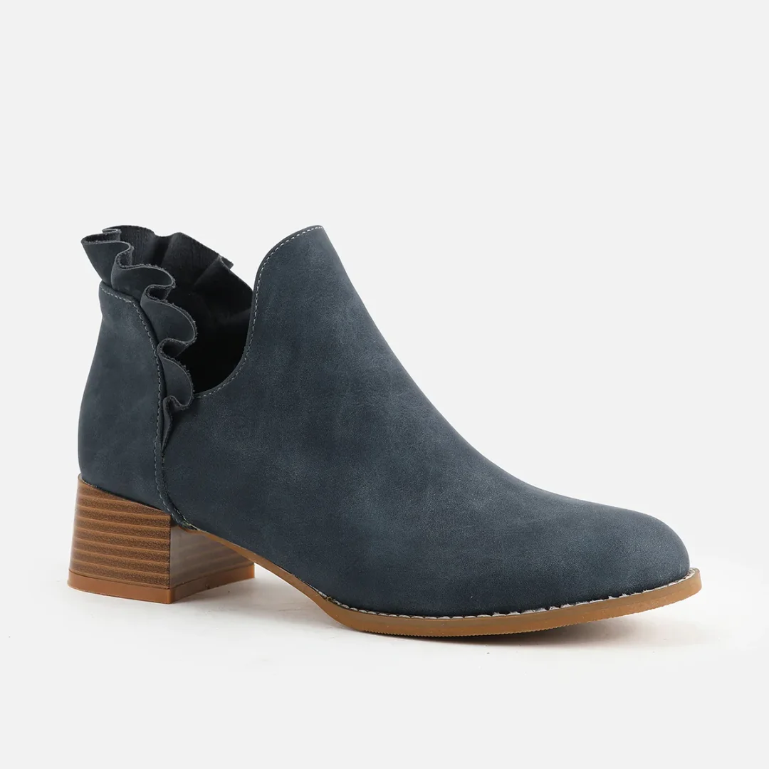 Women's Chunky Heel Round Toe Boots