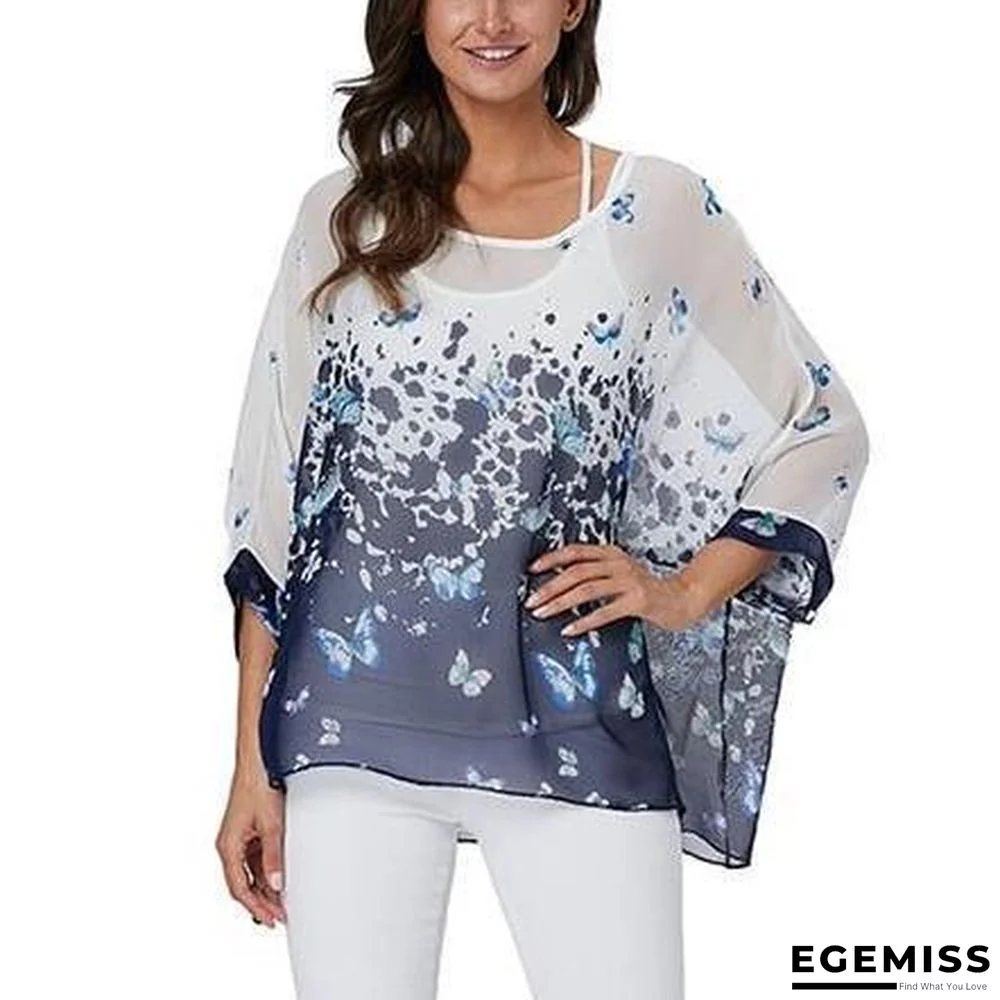 6XL Plus Size Women Batwing Sleeve Casual Chiffon Tops Blouses | EGEMISS