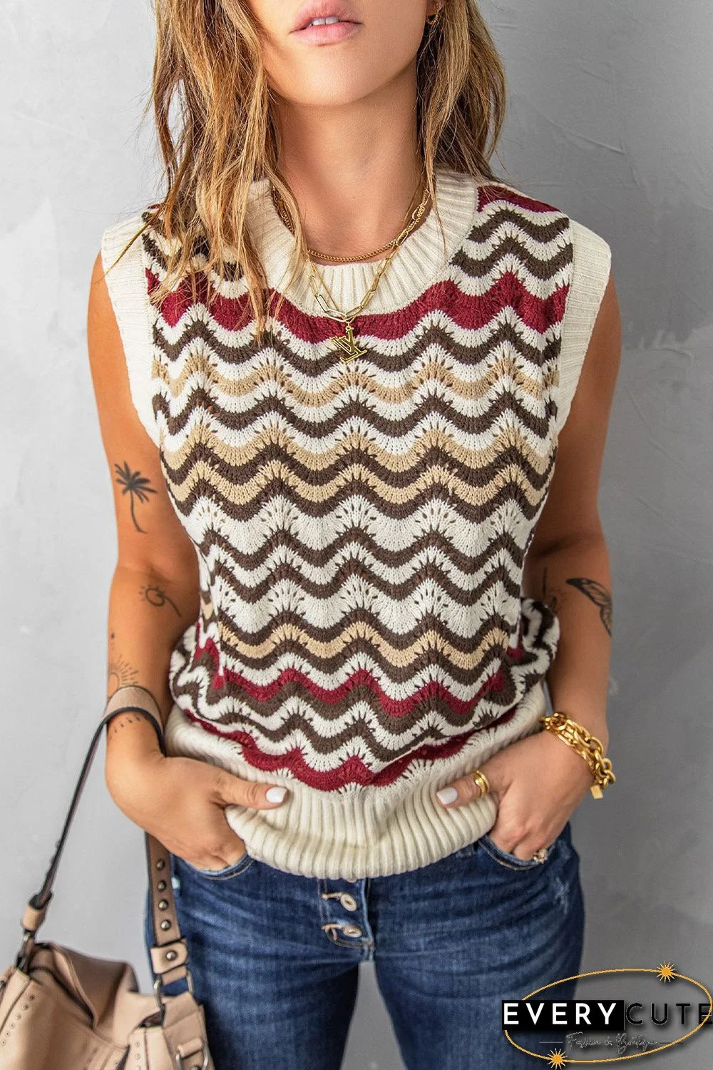 Knit Rainbow Tank Sweater