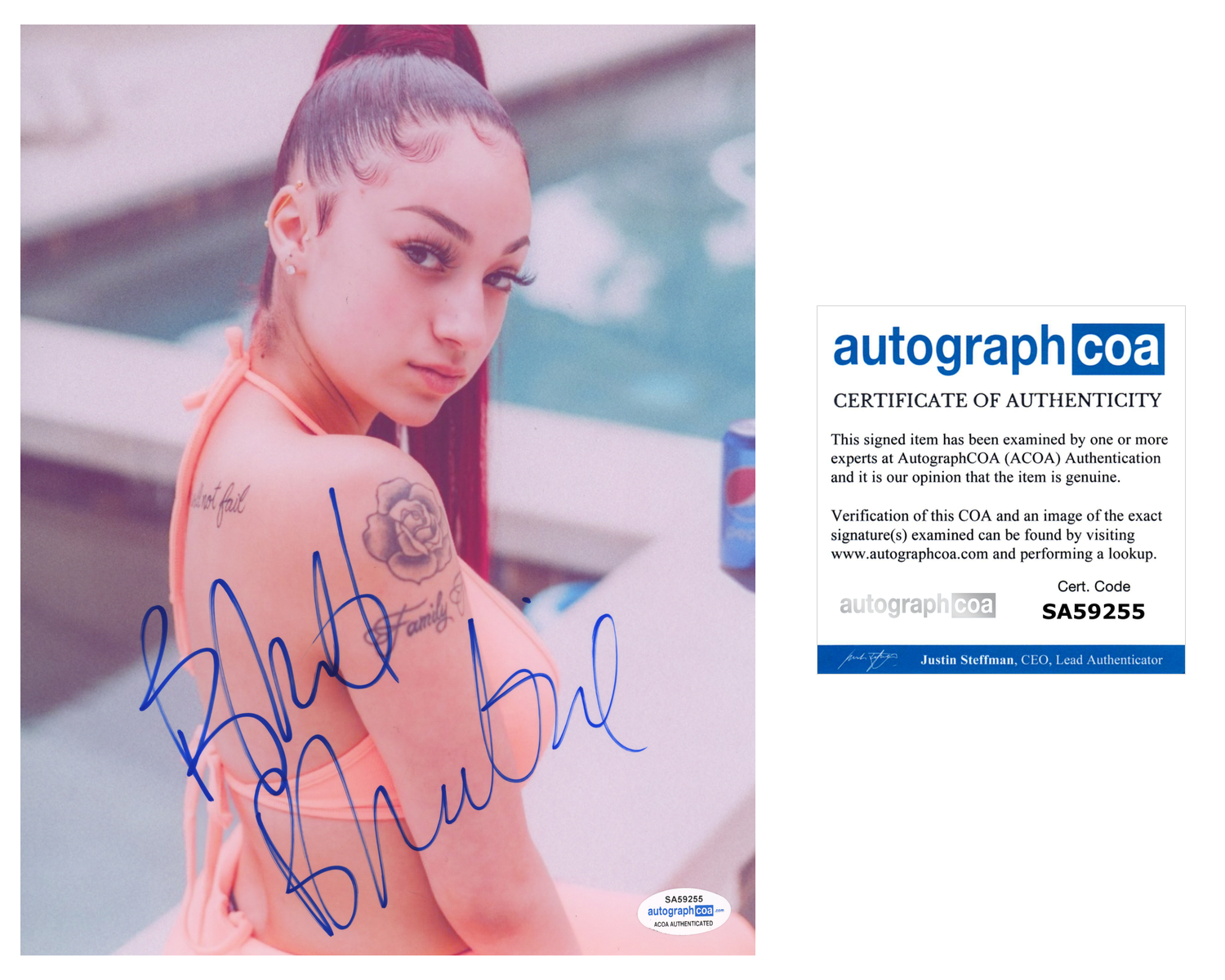 Bhad Bhabie Signed Autographed 8x10 Photo Poster painting Danielle Bregoli Rapper ACOA COA