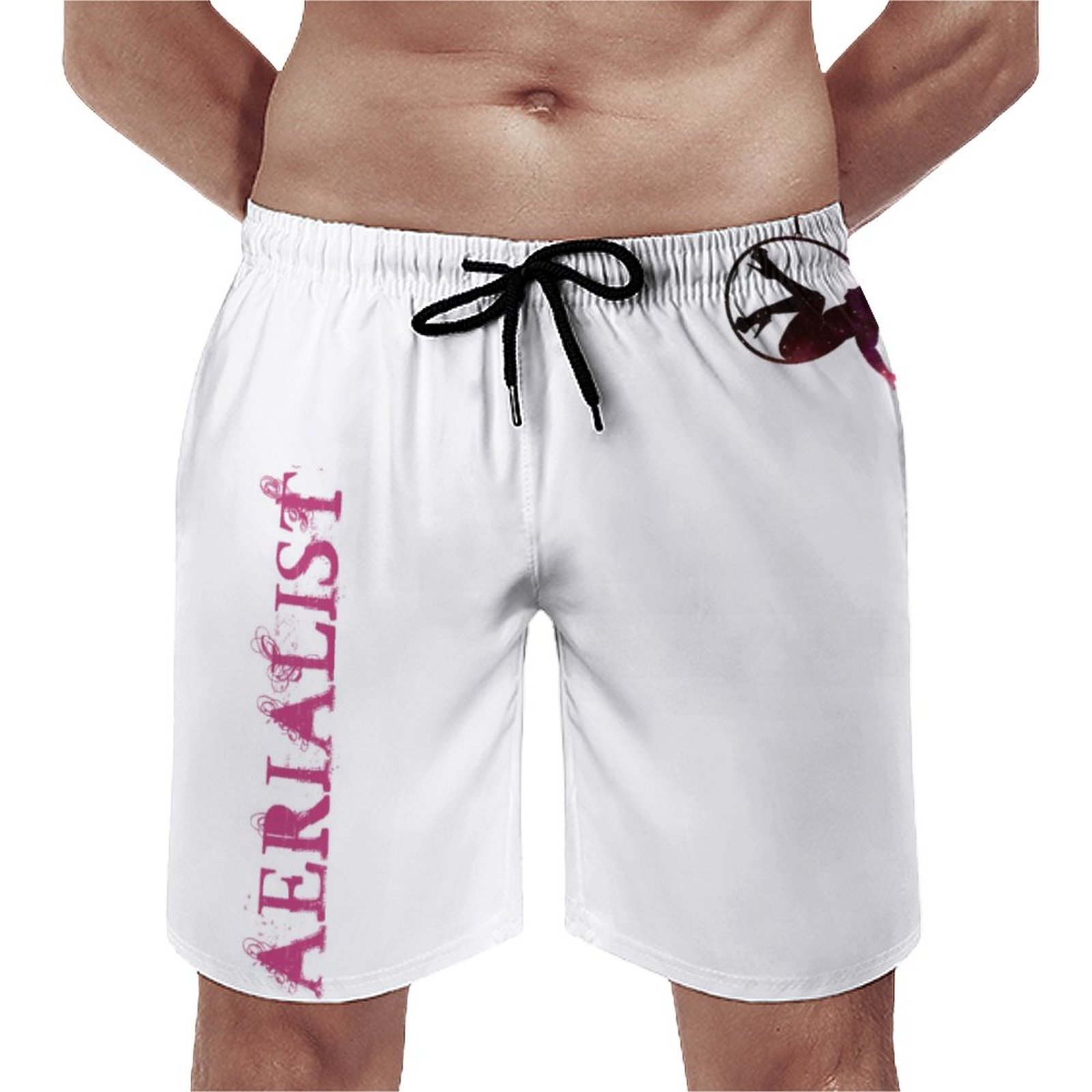 Aerialist Aerial Hoop Lyra Elegant Men's Swim Trunks Summer Board Shorts Quick Dry Beach Short with Pockets