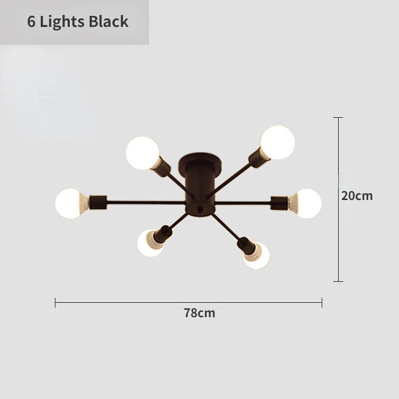 Modern Ceiling Light Fixtures Industrial Semi Close To Ceiling Light for Study Dining Room Kitchen Bedroom Living Room Farmhouse