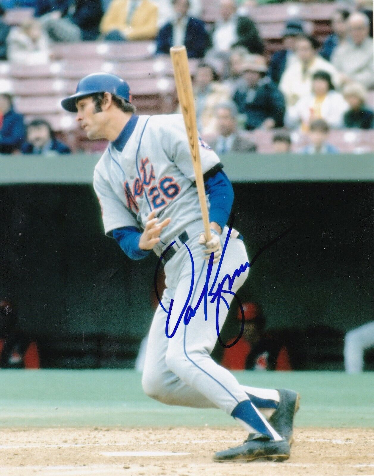 DAVE KINGMAN NEW YORK METS COLOR ACTION SIGNED 8x10