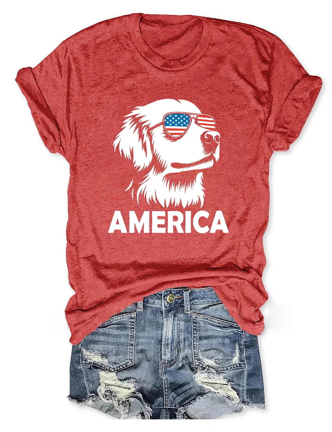 Golden Retriever America 4th Of July T-shirt