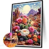 Desert Cactus Flower-Full Round Diamond Painting