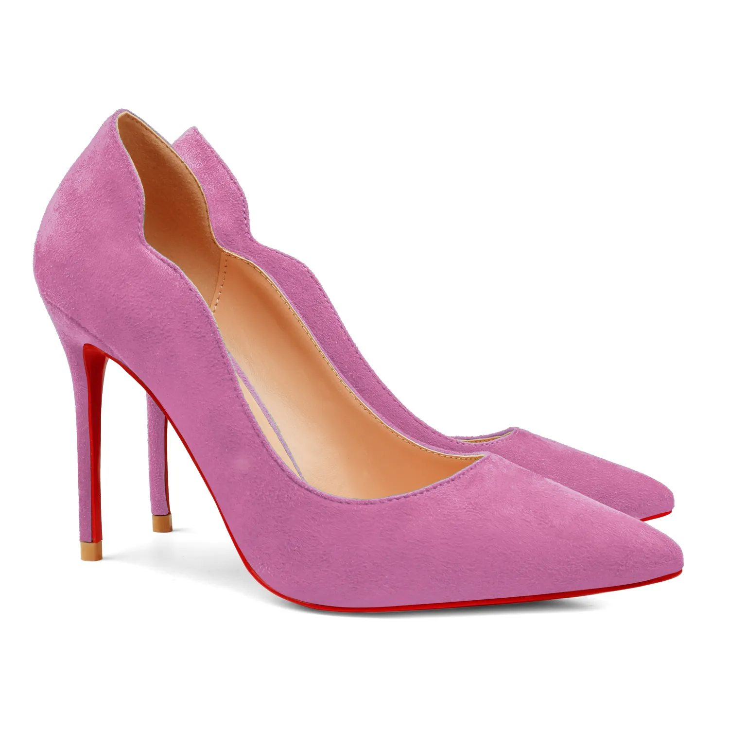 100mm Women's High Heels for Party Wedding Red Bottom Suede Pumps-vocosishoes