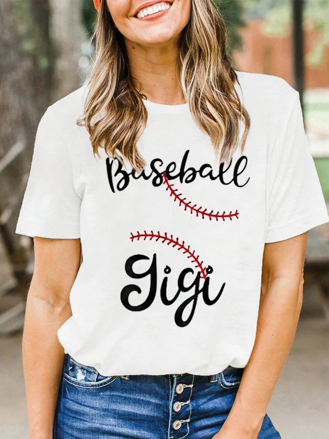 Baseball Gigi Lover Casual Cotton Tee
