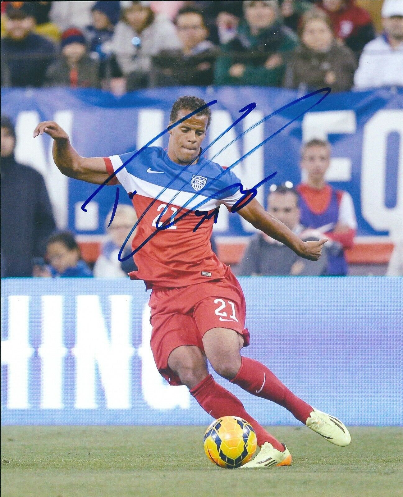 Autographed Timothy Chandler USA Men's Olympic Soccer 8X10 Photo Poster painting with COA