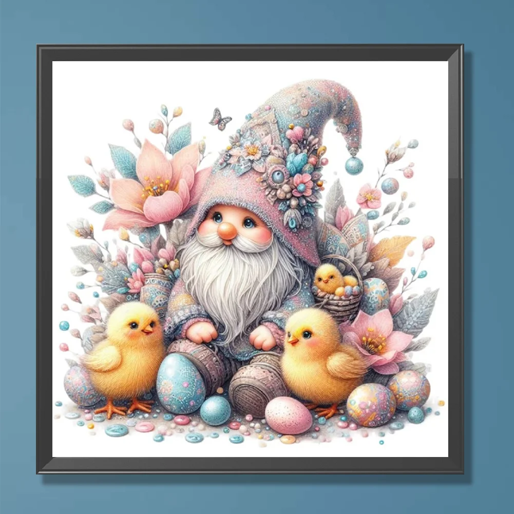 Full Round Diamond Painting 30*30cm - Beautiful Goblin And Chicken