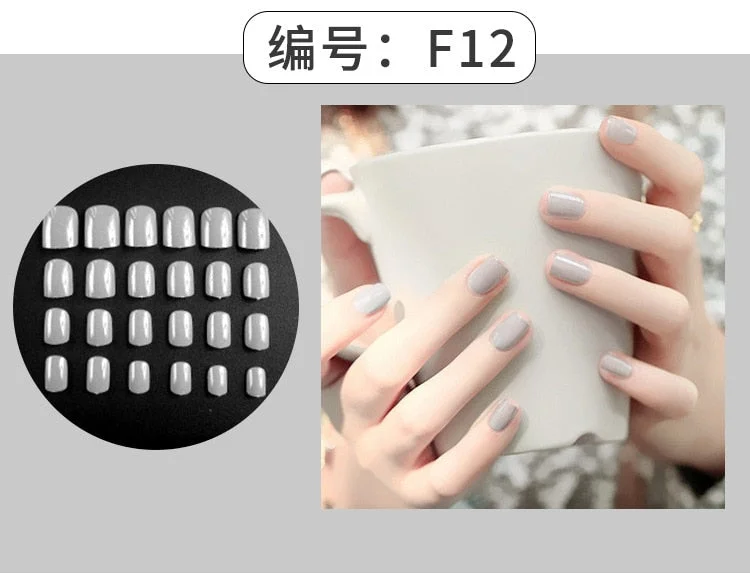 24Pcs Charming Fake False Nails Tips Wine Red Pointed Head Full Cover Nail Tips Long Style Nude Artificial Flase Nails with Glue-Nail Inspo