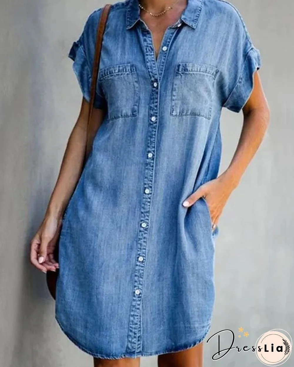 Loose Denim Shirt Dress