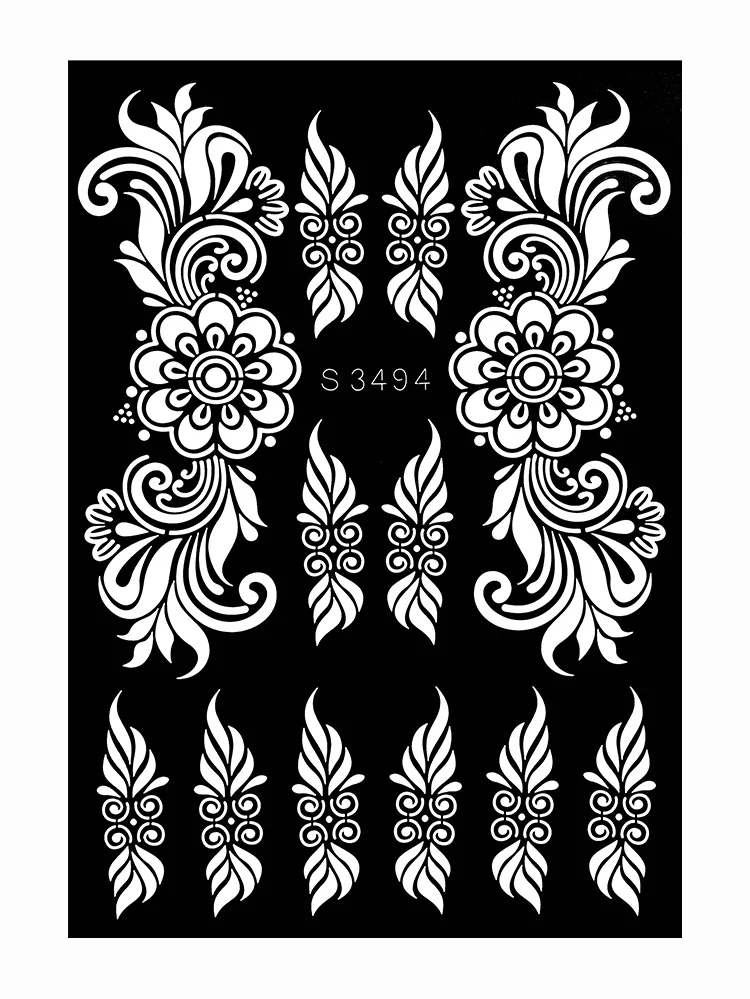 Sdrawing Drawing Henna Template for Hand Henna Tattoo Stencil Flower Tattoo Design for Women Wedding Festival Party Tatoo Tools