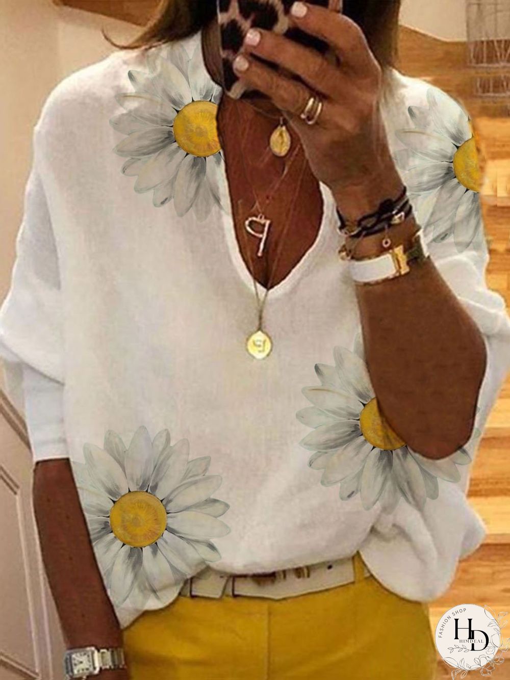 daisy Casual Cotton-Blend T-shirt