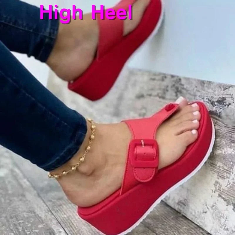 Summer 2021 Women's Sandals Casual Wedges High Heels Shoes Flip Flops Women Platform Strape Slippers Sport Sandals Shoes Slides