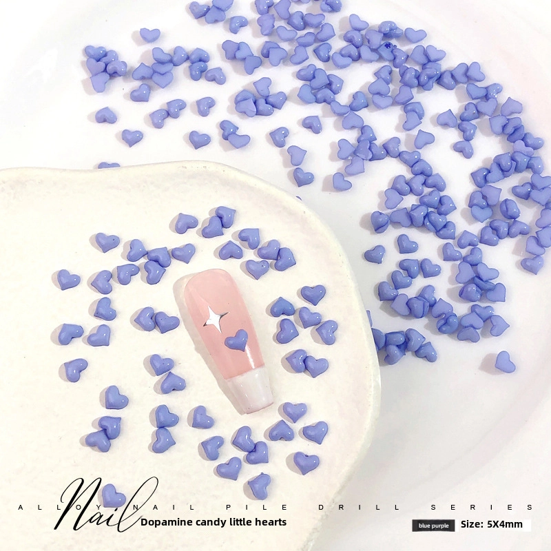 Dopamine Candy Love Diamond Macaron Color Sweet Resin Small Love Net Red Nail Jewelry