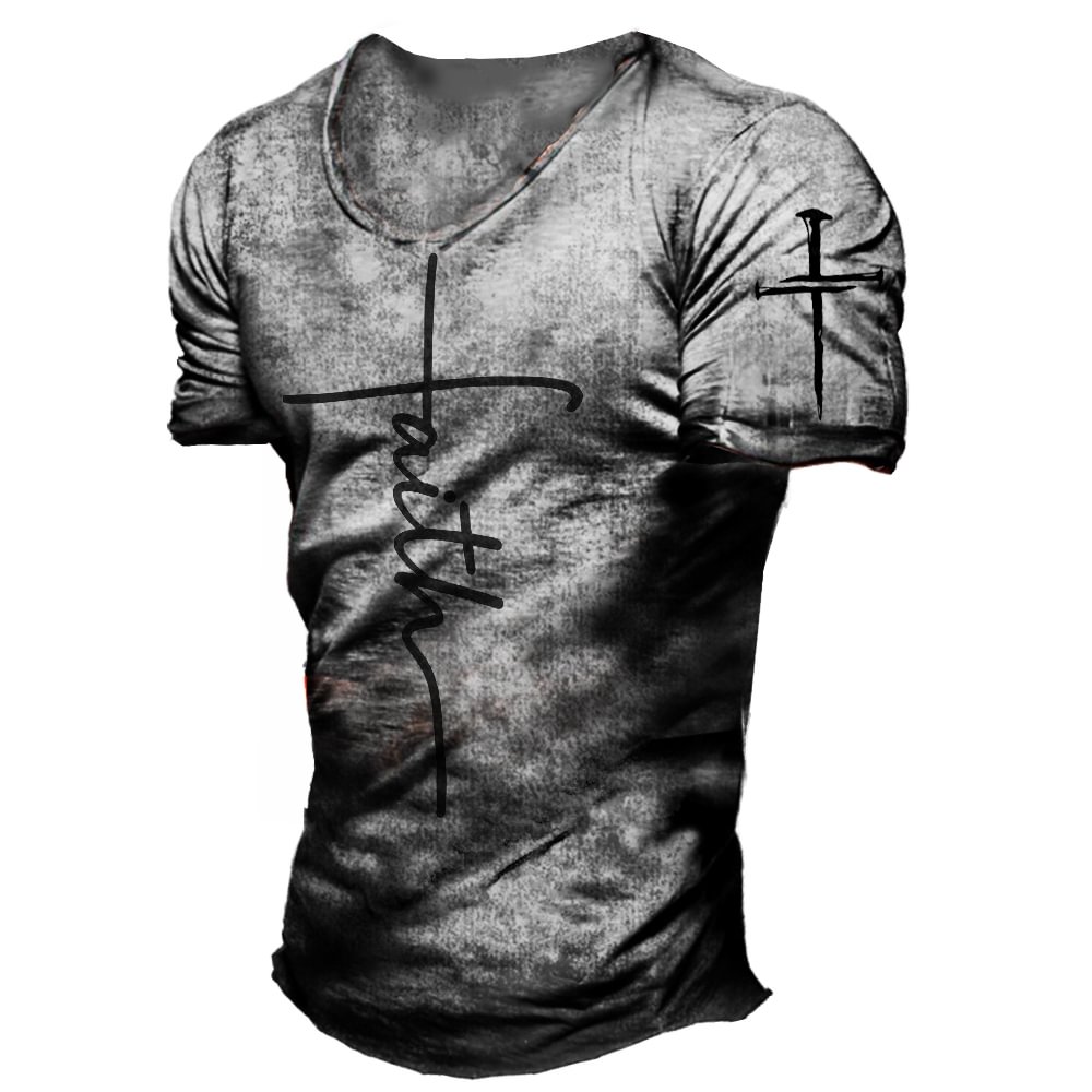 Mens Outdoor Faith Salvation Print T-shirt-Compassnice®
