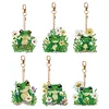 6pcs/set Double Sided Special Shape Diamond Painting Keychain Kit (Flower Frog)