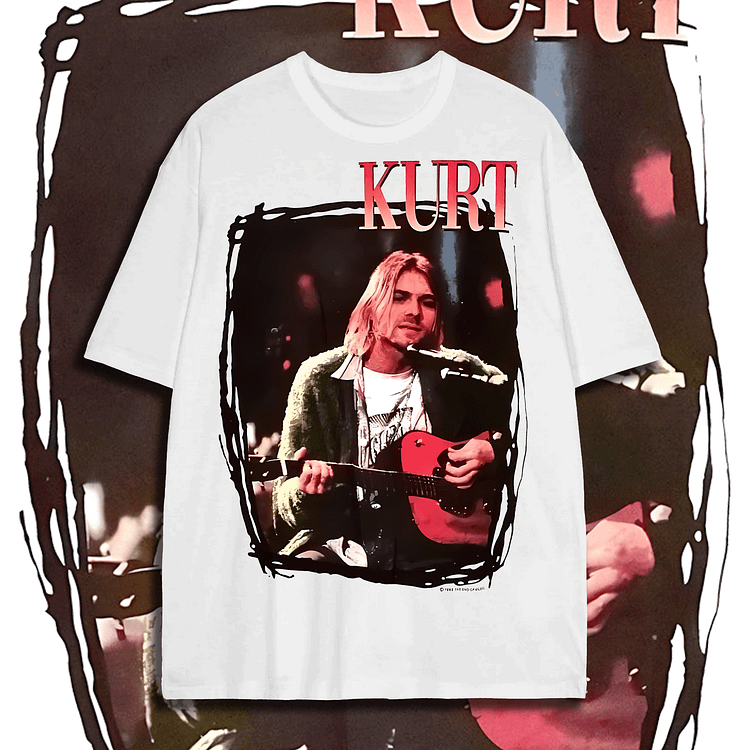 Davidhawaii100% Cotton Casual Street Retro Trend Guitarist Rock Double-sided White T-shirt - 100% Cotton