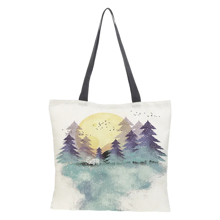 Linen Eco-friendly Tote Bag - Landscape