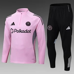 2025/2026 Inter Miami Half-Pull Training Suit Pink Soccer Jersey 1:1 Thai Quality Set