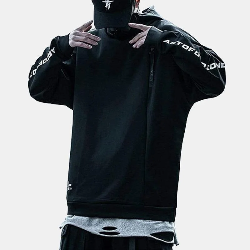 "AOGZ" Side Zipper Turtleneck Hoodie