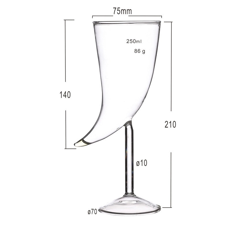 Casual Solid Color Glass Wine Glass 1 Piece