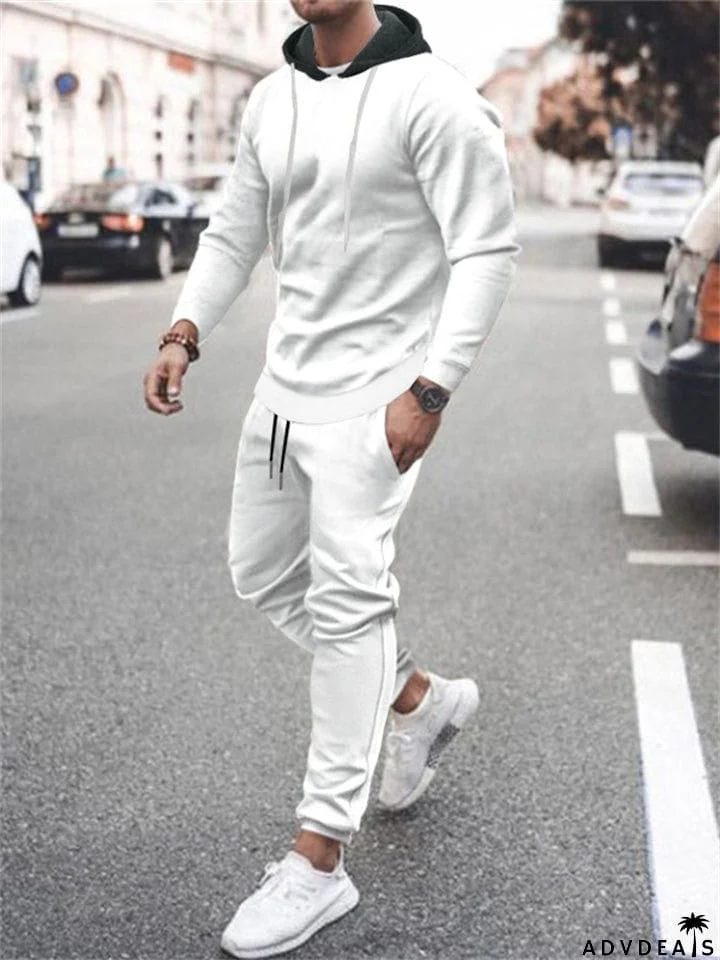 Men's Fashion Hooded Sporty Outfit Sets for Spring