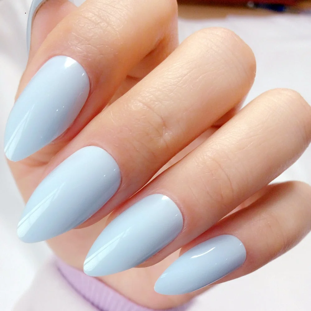 24Pcs Shiny Wine Red Short Stiletto False Nails DIY Press On Fake Nail With Jelly Glue Lady Daily Wear Manicure Tools-Nail Inspo