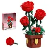 Artificial Flower Building Blocks for Adults Women for Home Office Decor (Rose)