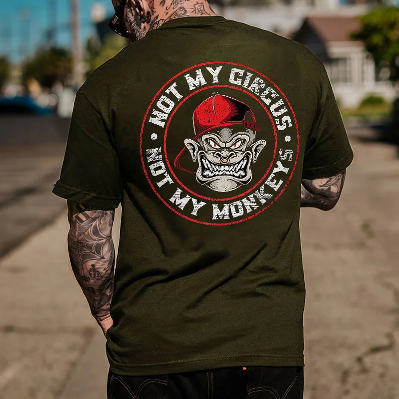 NOT MY CIRCUS Angry Monkey Black Print T-Shirt