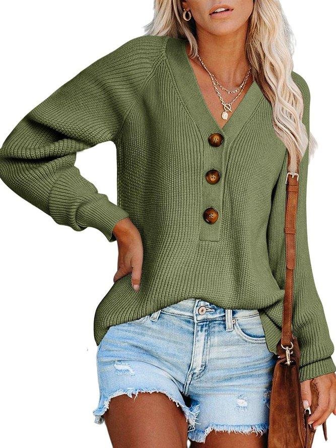 Loosen Casual V Neck Sweater