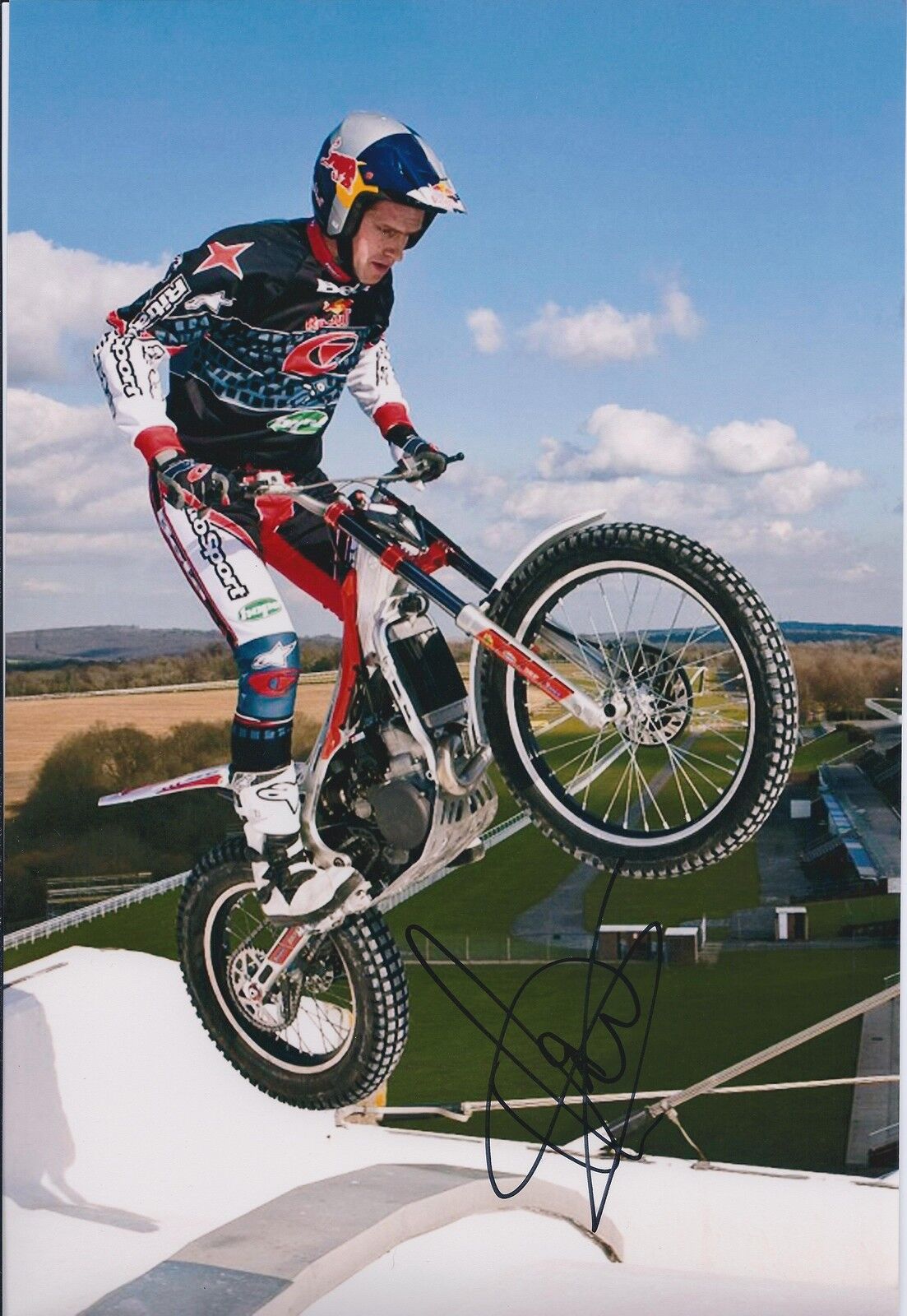 Dougie LAMPKIN Signed 12x8 Photo Poster painting World Champion Trials Rider AFTAL COA Autograph