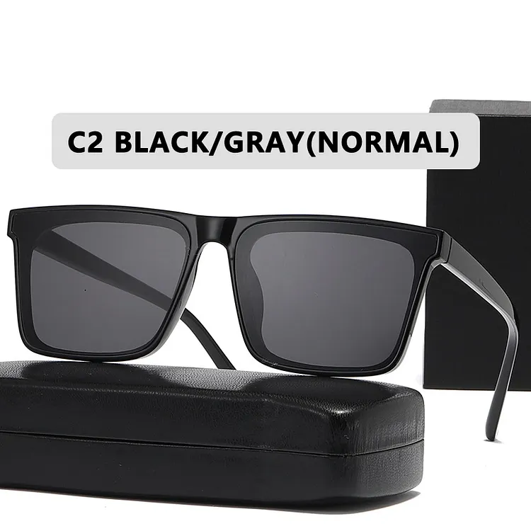 thumbnail image 2 of Oversized Square Flat Top Sunglasses For Women - Black Gradient Lens UV400 2 of 6