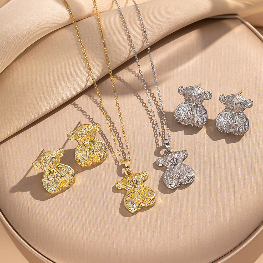 Minimalist Round Geometric Titanium Steel Electroplating Necklaces3