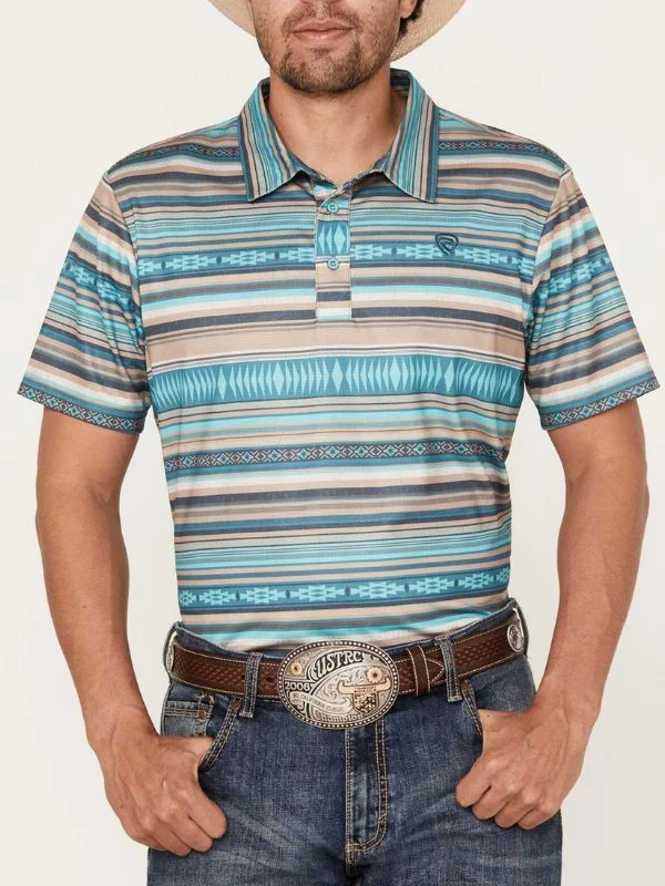 Men's Western Striped Polo Shirt