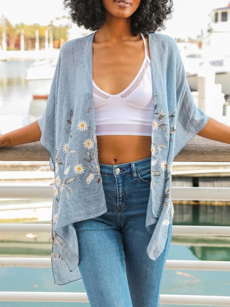 Oversized Casual Printed Kimono P177092415