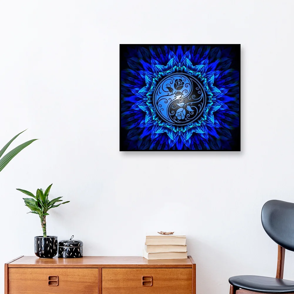 Full Round Diamond Painting 30*30cm - Mandala Flower Tai Chi Diagram