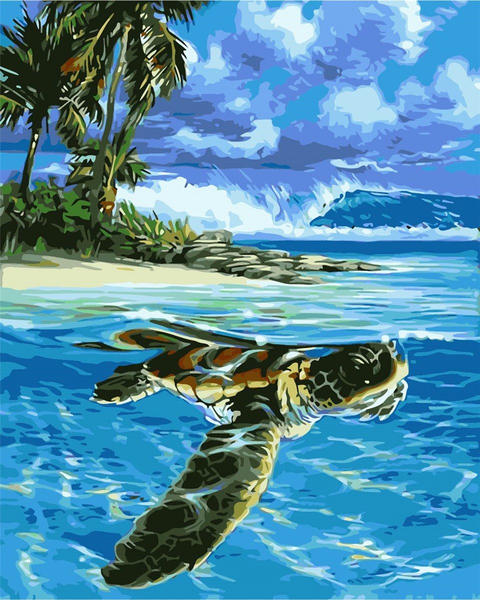 DIY Painting By Numbers Sea turtle
